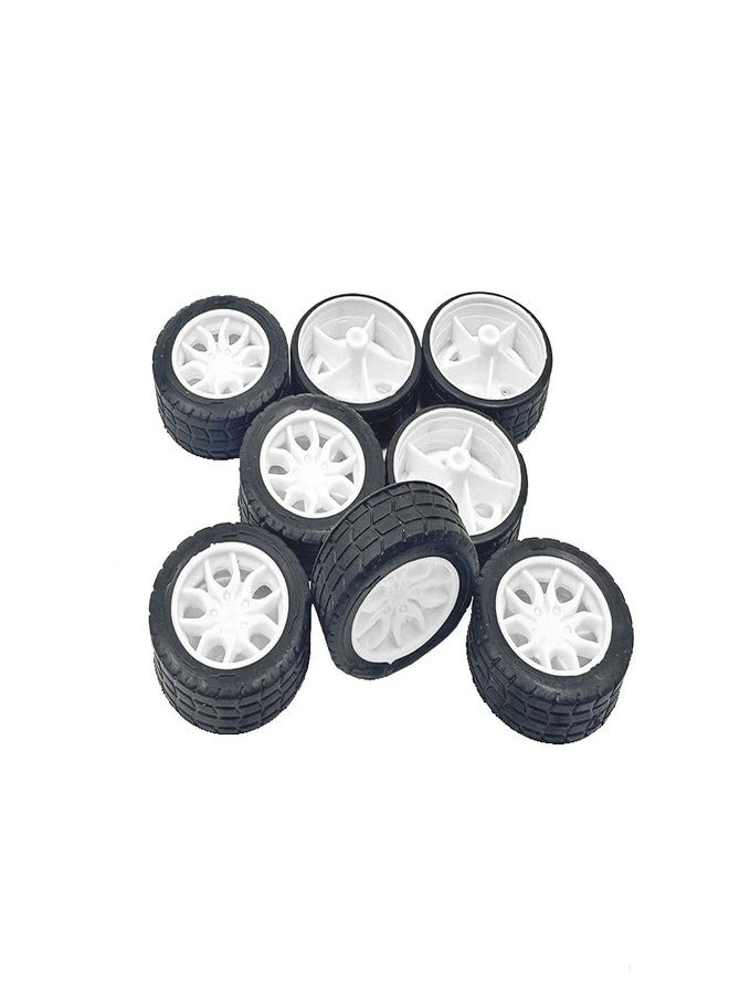 URIMPAVIDO 8 عجلات سيارات ألعاب بإطارات مطاطية 30 مم لسيارات التحكم عن بعد، ملحقات نماذج سيارات التحكم عن بعد التي يمكنك صنعها بنفسك - Image 1